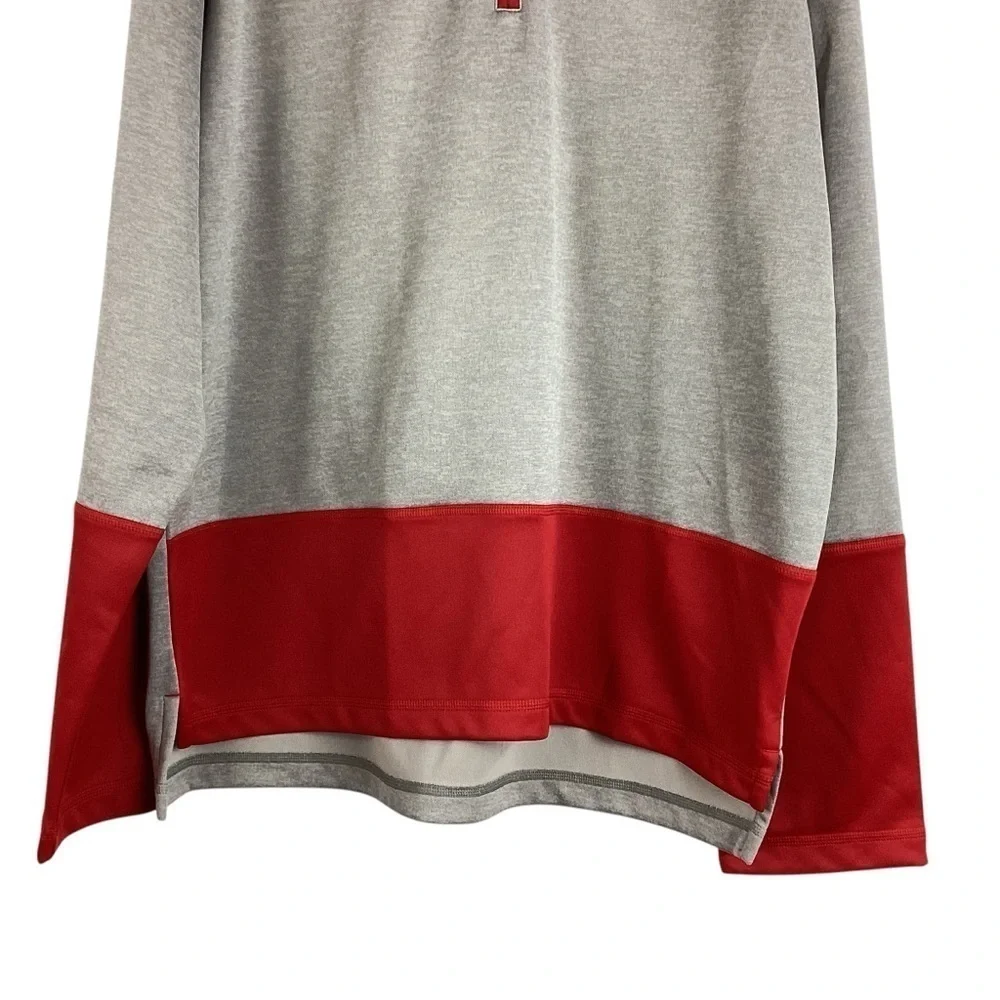 Adidas Basketball 1/4 Zip Pullover Size M Gray Red